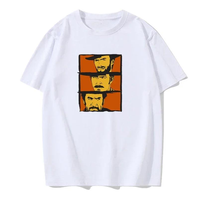 The Good the Bad and Ugly Blondie Angel Eyes Tuco Denim T-Shirt Herren Damen Il Buono Brutto Cattivo Oversized Baumwoll-T-Shirt