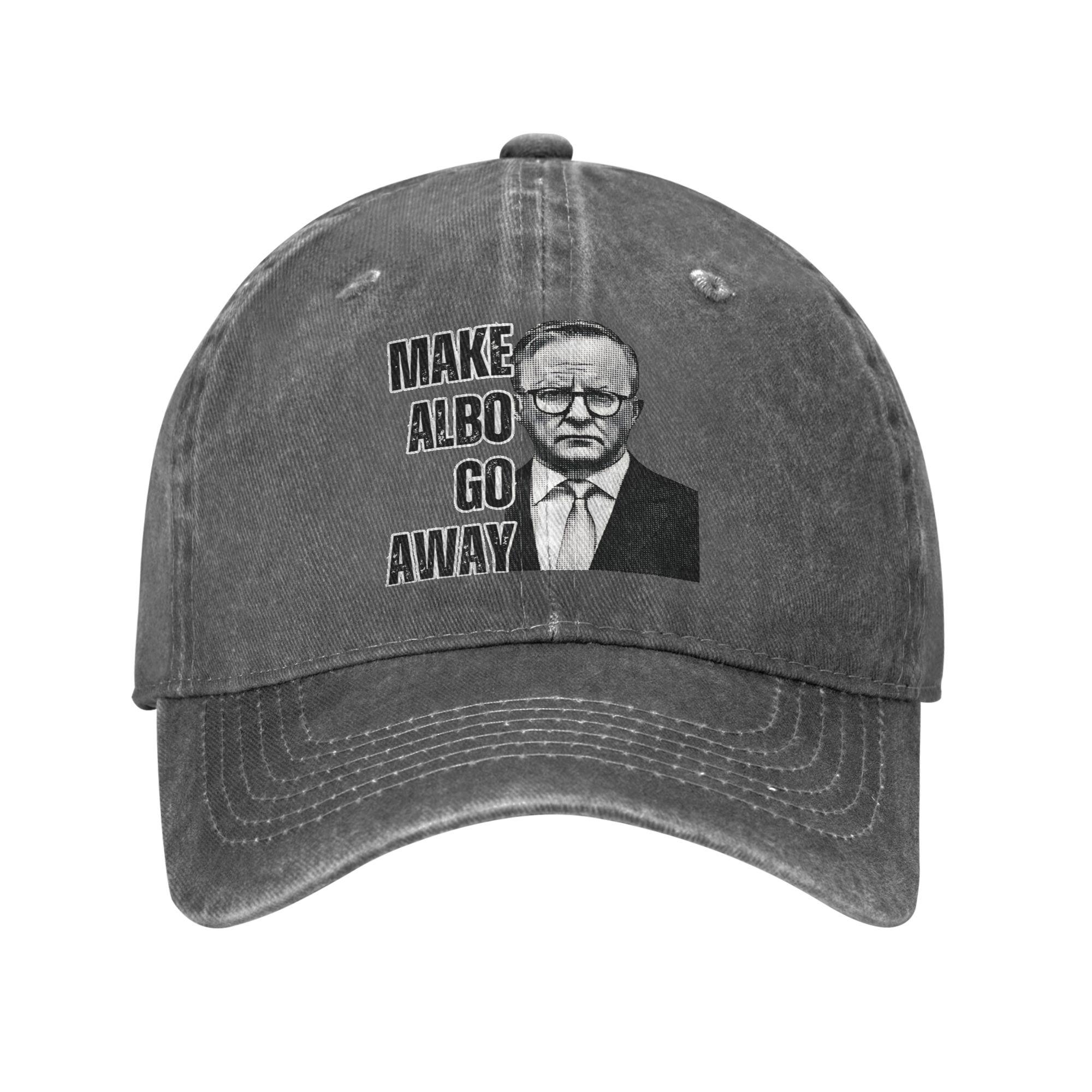 

Summer MAGA MAKE ALBO GO AWAY1 Baseball Cap Sun Adjustable Design Washed Trucker Hat Unisex-Teens Stylish Snapback Cap One Size