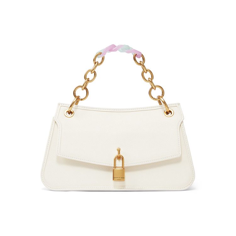 Charles & Keith Metal Lock Decorative PU Handbag Shoulder Bag Crossbody Bag Regular Women Handbags CK2-50781691