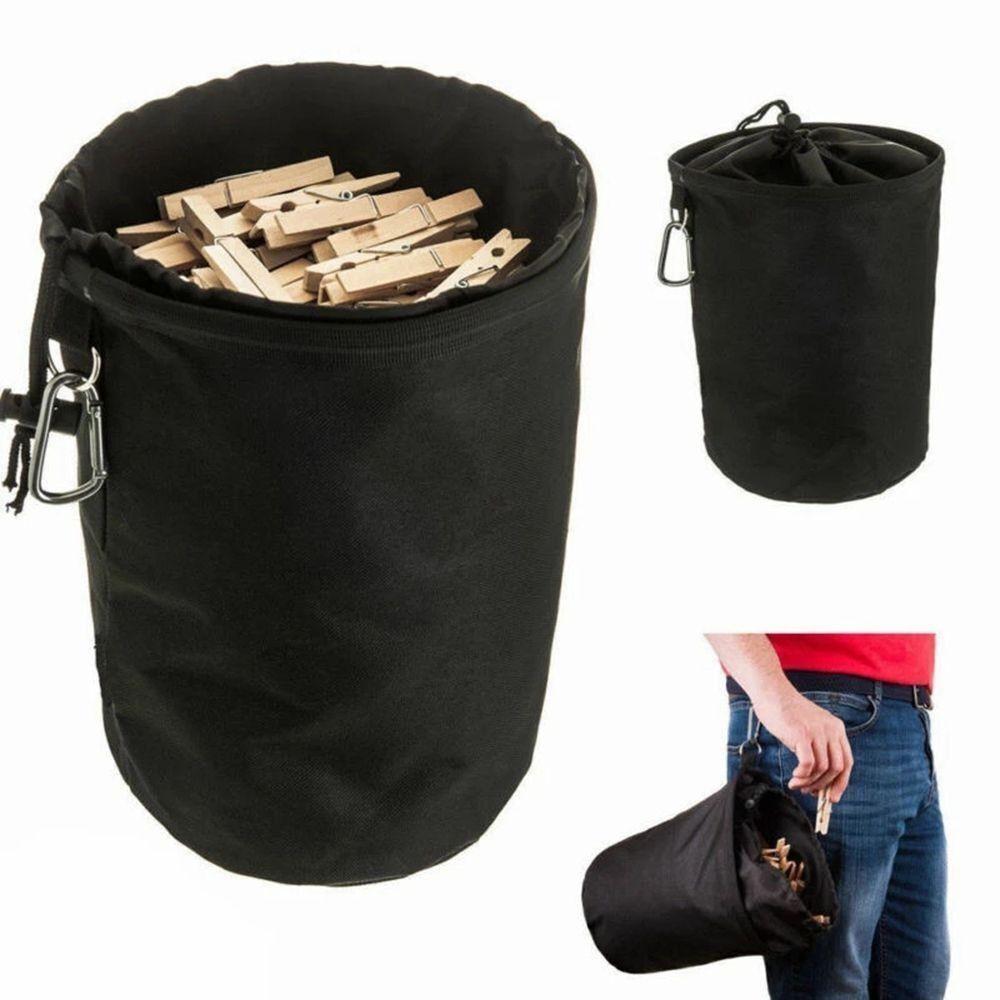 Laundry Storage Bag Oxford Cloth Clothes Peg Basket Portable Drawstring Bag