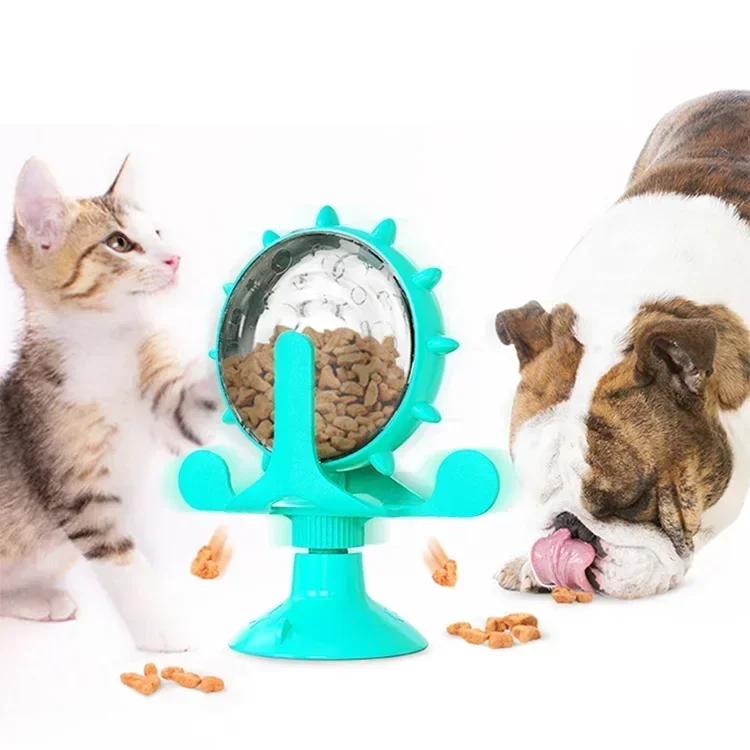 Rotating Windmill Dog Turntable Cat Toy Cat Teaser Slow Feeder Treat Dispensing Ball Pet Supplies Interactive Durable Training