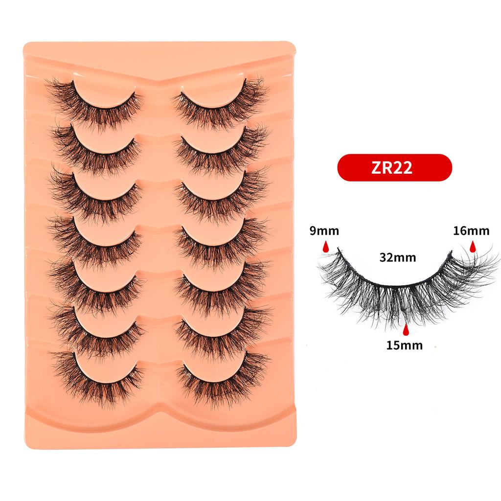 7 Pairs of Thick Fried Hair Models, Natural Curled Eyelashes, European and American Exaggerated False Eyelashes 2026