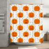 Halloween Pumpkin Print Shower Curtain, Orange Halloween Decorations for Bathroom, Festive Fall Decoration, Waterproof Fabric 72