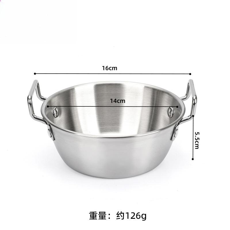 Korean Style Lamian Noodles Pan With Handle Stainless Steel Household Kitchen Pan Snack Kimchi Food Sauce Seasoning Dishes