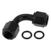 A ABSOPRO Female Flare Reducer Hose Fitting Adapter AN6 90° Fuel Line Connector Aluminum Black