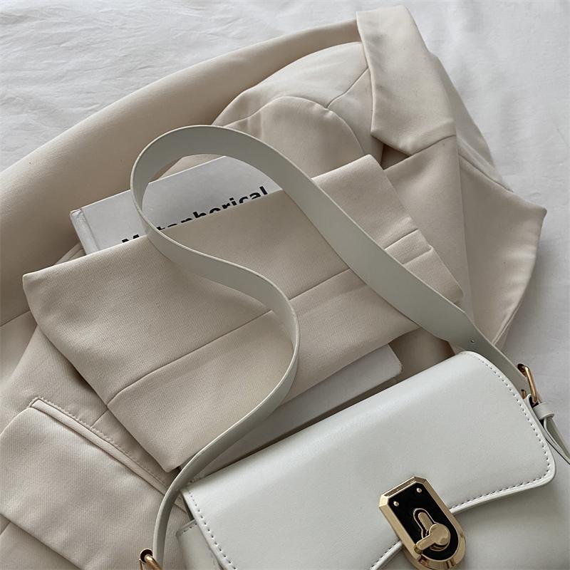 Classic Women's Crossbody Shoulder Bags 2025 Summer Autumn Textured PU Leather Small Square Bag Lady Daily Commuter Satchel Handbags