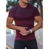 Men'S Fall Sports Fitness Casual Standing Collar Stretch Cationic Round Neck Short Sleeve T-Shirt Man