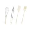 Silicone Baking Tool Set: Heat-Resistant Spatula, Scraper, Egg Beater, and Oil Brush (4 Pieces)