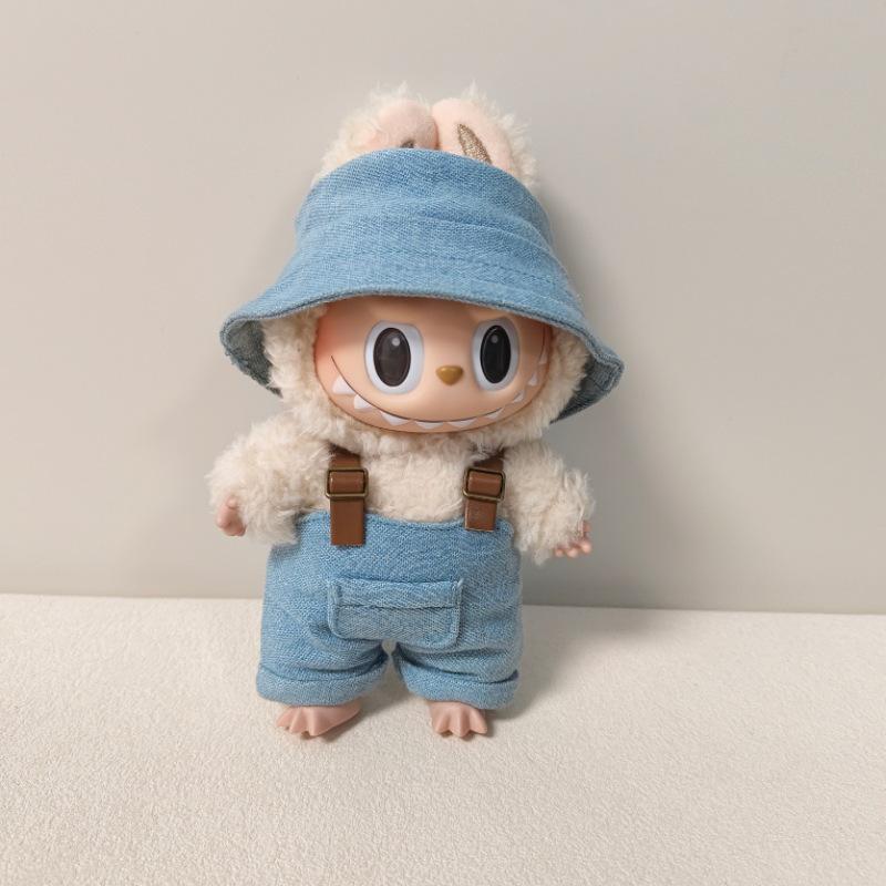 Labubu Doll Outfit: Fisherman Hat & Overalls Set for First & Second Gen Dolls