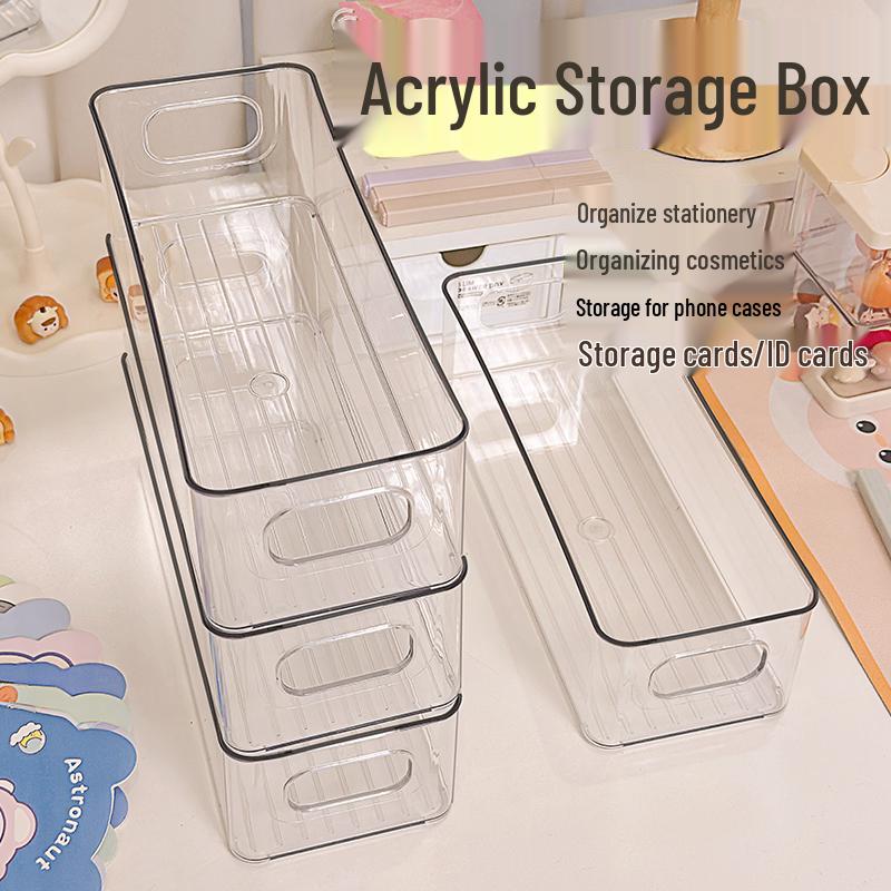 Transparent Acrylic Narrow Desktop Organizer for Stationery and Socks