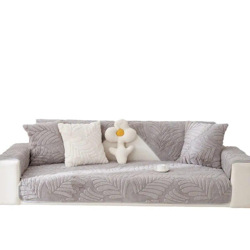 Plyšový polštář na pohovku Teplý listový potah na pohovku Protiskluzový potah na područky Ručník Opěradlo Zesílený polštář Zima Nový Králík