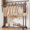 Extra Thick Double Pole Mobile Dormitory Coat Rack Extra Thick Hanger Floor Vertical Home Bedroom Balcony Hanger Simple