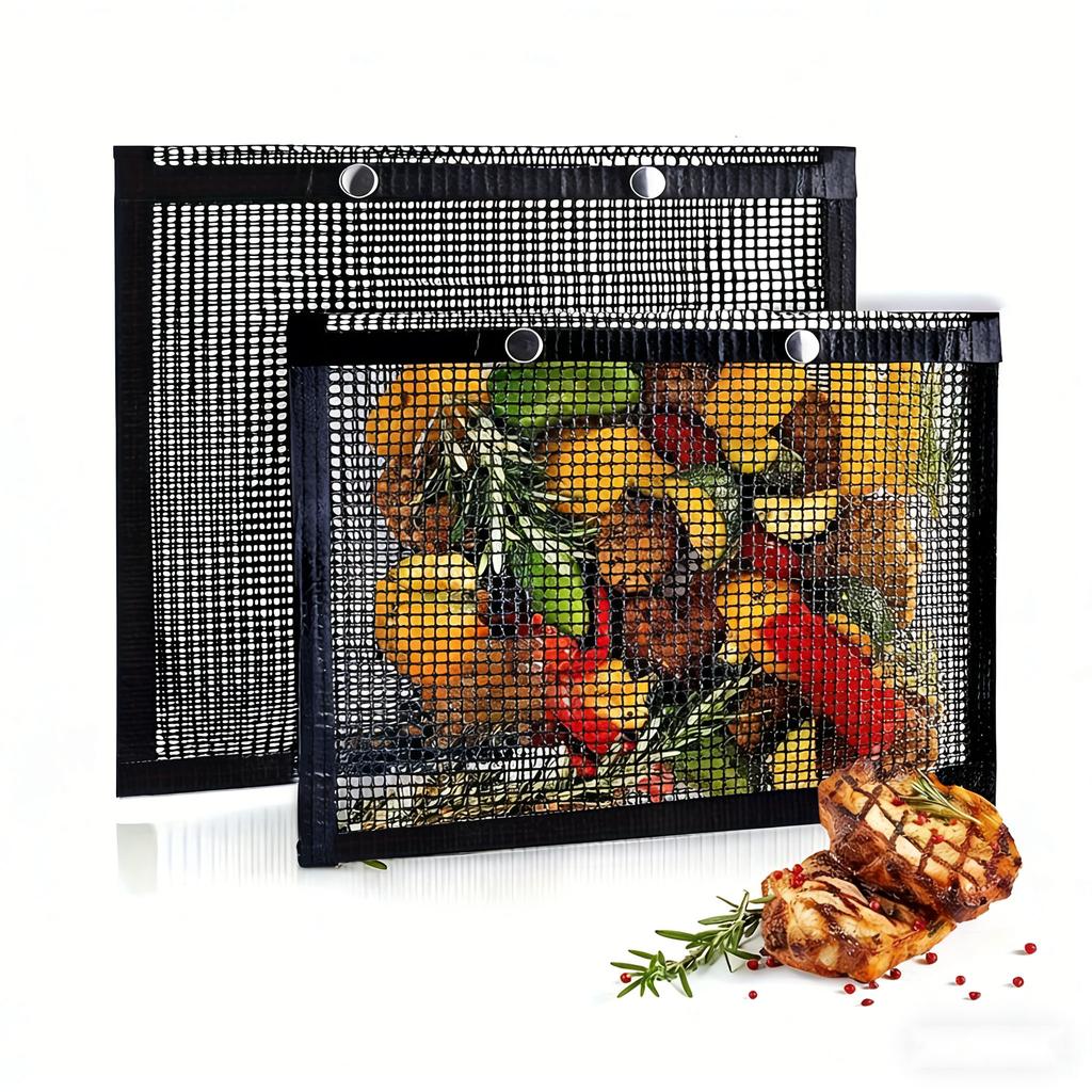 Non-Stick Mesh Grilling Bag Multi Purpose Reusable Heat Resistance Barbecue Bag Portable Multipurpose Barbecue Accessories