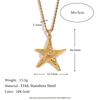 MamacitaSlay 316L Stainless Steel Swirl Starfish Pendant Necklace Waterproof 18K Gold Plated Neck Jewelry Women's Elegant Gift