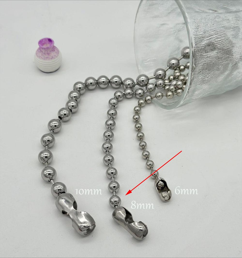 

6/8/10mm Stainless Steel Ball Chain Layering Necklace for Women Men Oversize Chunky Chain Choker Grunge Aesthetic Y2K Necklace 50cm