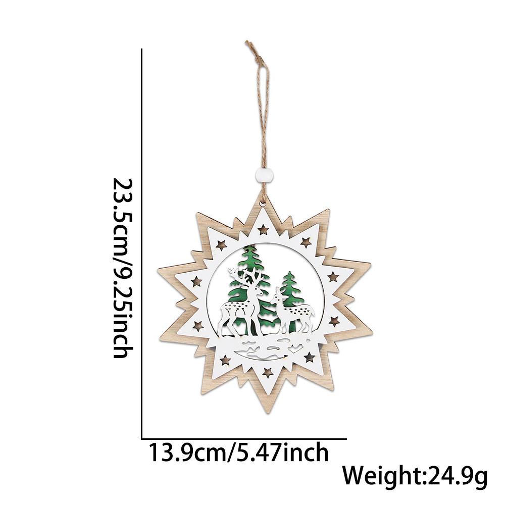 Wooden Christmas Artistic Ornaments Featuring Charming Reindeer Snowflakes And Characters Gingerbread