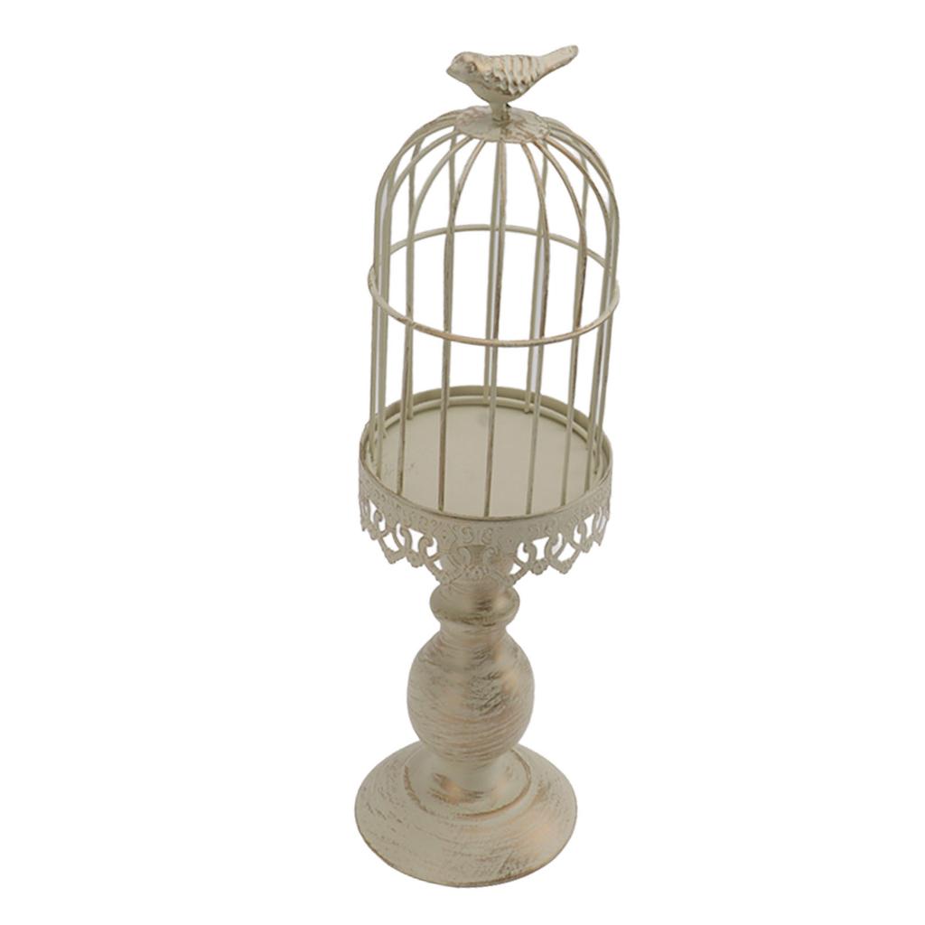 Vogelkäfig Kerzenhalter Eisen Vintage Abnehmbarer Stabiler Sockel Vogelkäfig Deko für Schlafzimmer Restaurant L