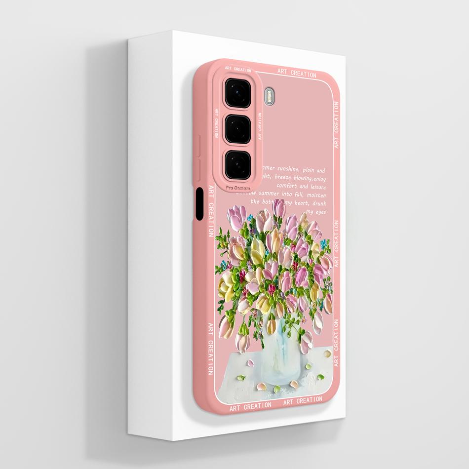 For Infinix Hot 50 Pro Plus Case Aesthetic Style Cover For Infinix Hot50i Full Protection Back Cover Soft Liquid Silicone Bumper