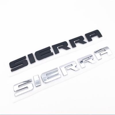 1 pièce Noir / Argent 3D Badge Sierra Plaque Nom Lettre Porte Hayon Arrière Emblème Autocollant de Voiture pour Sierra 1500 2500HD 3500 HD