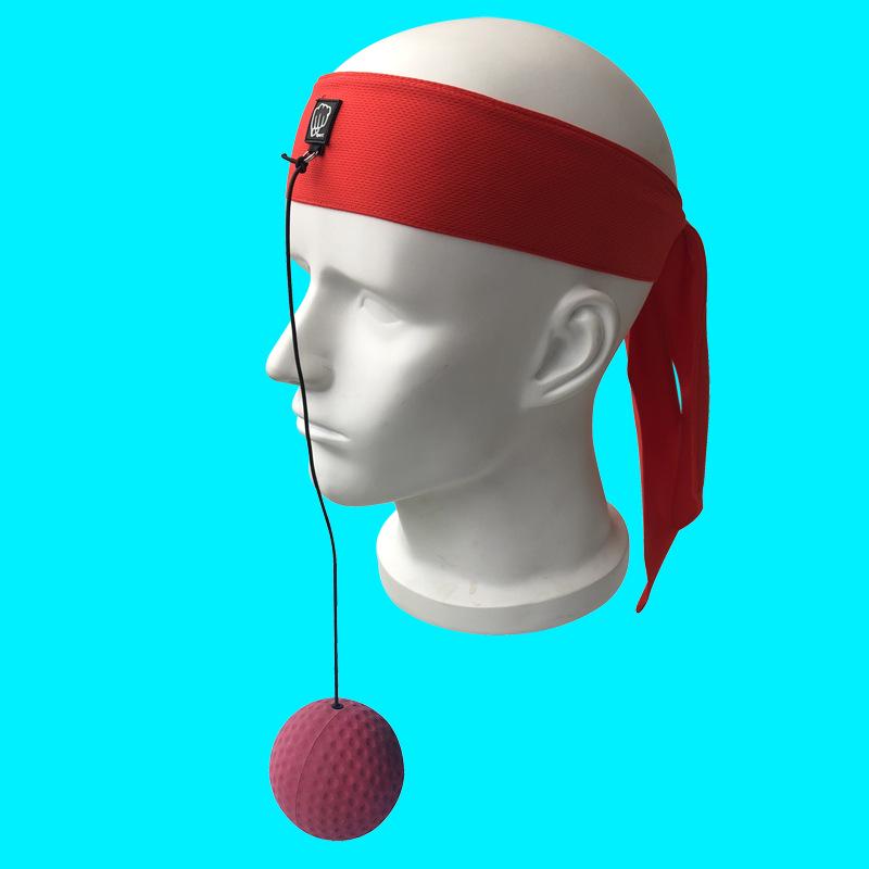 Boxing Training Speed Ball Headband with Solid Rubber Elastic Reaction Ball Red Boxing Ball