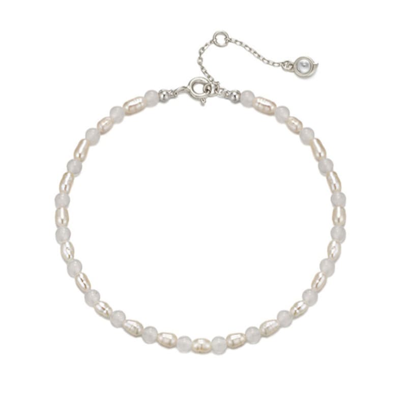 PAIGEFLYNN JEWELRY [925 Silver] New Age Jade Freshwater Pearl Bracelet