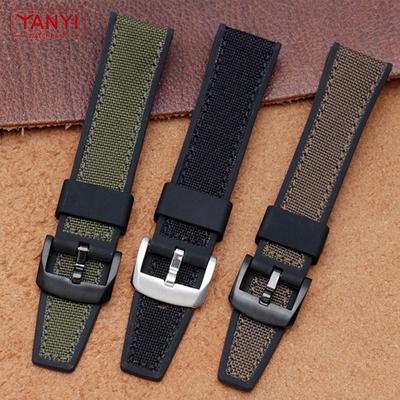 Zesílený nylonový pásek se silikonovým kaučukovým spodním páskem na hodinky 21 mm 22 mm pro pánský náramek seiko SUR325P1 timex tissot