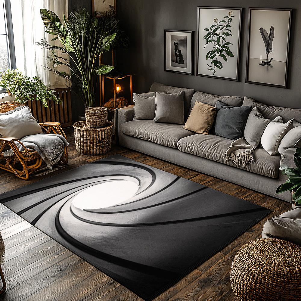 

Tuniu Spiral Gray NonSlip Area Rug for Living Room Bedroom Kitchen Floor Mat 50x80cm