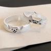 2PCS Cats and Dog Open Adjustable Ring Cartoon Animal Ring Trendy Stackable Jewelry for Students and Professionals