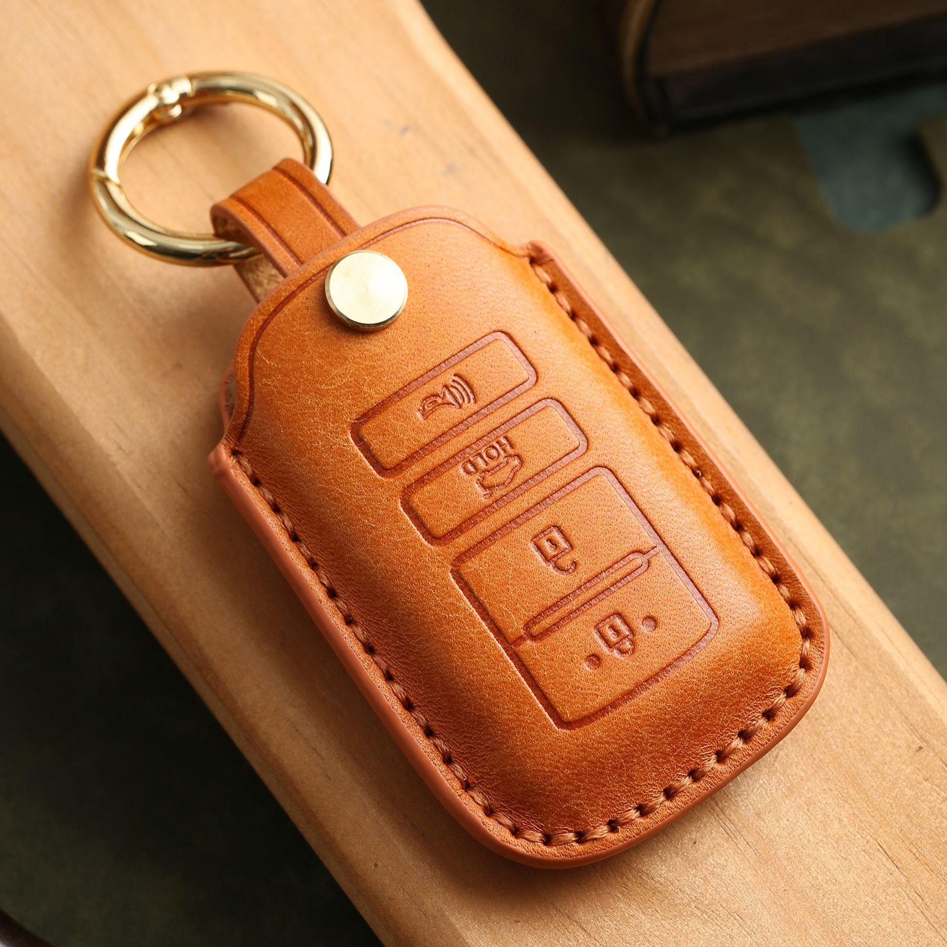 

Индивидуализированный чехол для ключа подходит для Kia KIA из натуральной кожи K9, сумка для ключа от машины, чисто ручной работы, высококачественный брелок из коровьей кожи. оранжевый