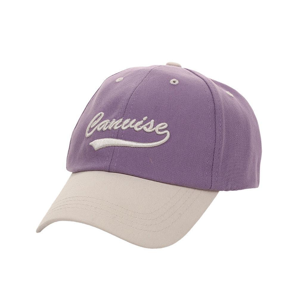 American Retro Trend with Curved Brim Dome Letter Baseball Cap for Men and Women Showing White Face Small Sun Protection Baseball Cap Cotton