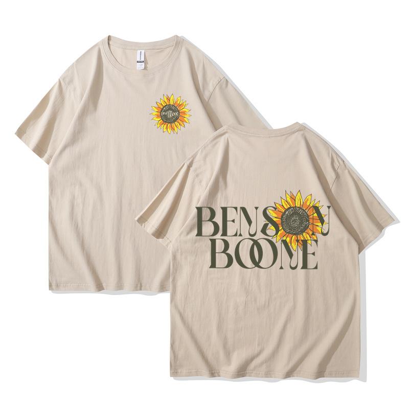 Benson Boone Sunflower Tee Merch Crewneck Short Sleeve Summer Men/Women Streetwear Tees Shirts Top