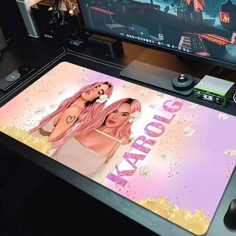 Karol G Large Size Mouse Pad Large Gaming Table Cushion Non-slip Laptop Tablet Big Mousepad XXL Mat Mini PC Playmat With Lock edge