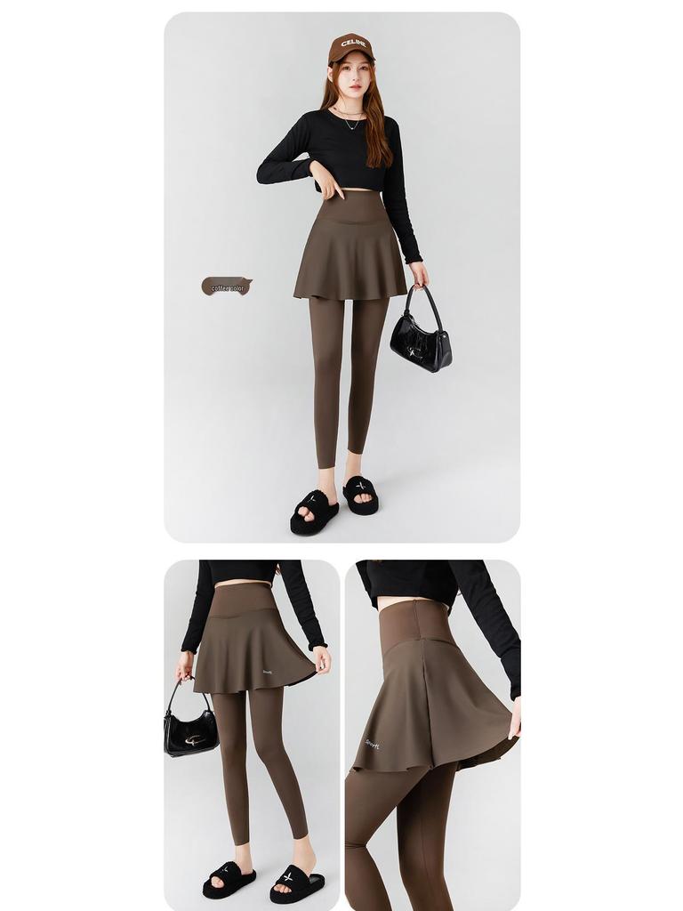 Shark Women's High-Waist Slimming Skirt Pants - Autumn Yoga Style with Hip Lifting Effect