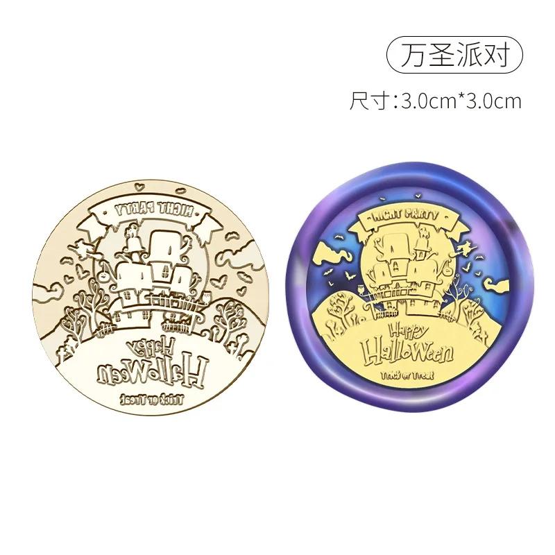 Halloween Stempel Kupferkopf Wachssiegel Personalisierter Hochzeitsstempel Versiegelungswerkzeug Brief Einladung Dekoration Bastelbedarf HCZ041