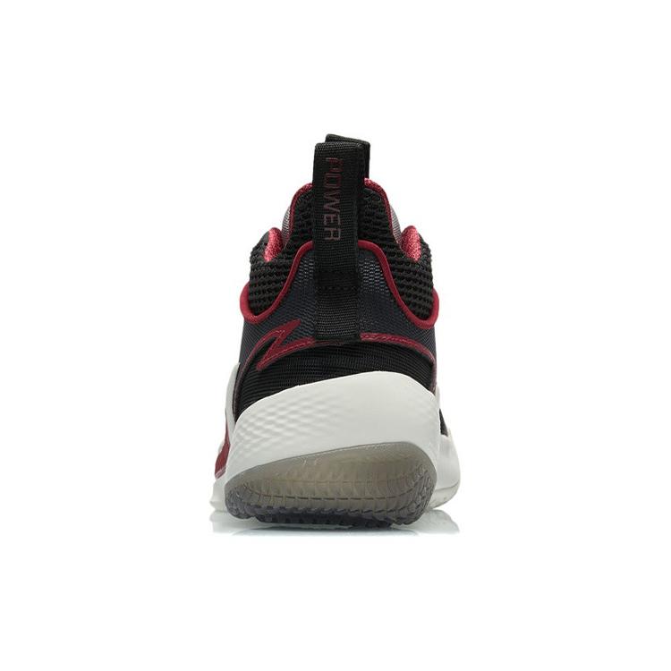 Li Ning Zhengfeng Abrasion Resistant Slip Resistant Mid top Performance Basketball Shoes Men's Black Red ABAR083-1