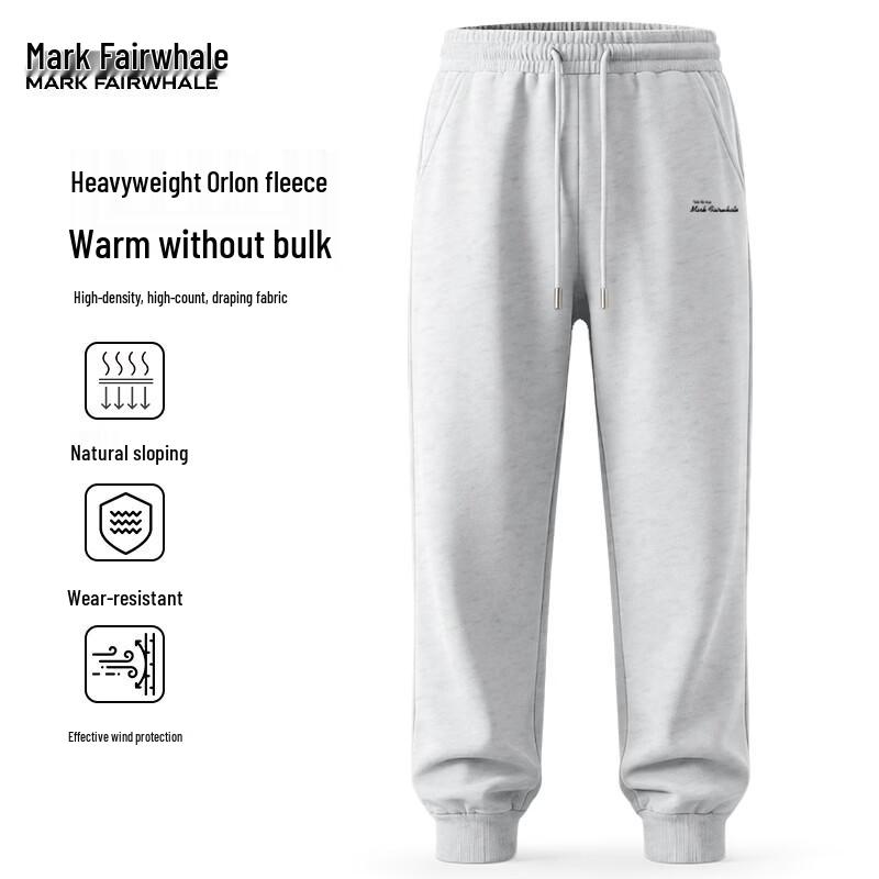 

MARK FAIRWHALE Men s Letter Print Fleece-Lined Jogger Pants M