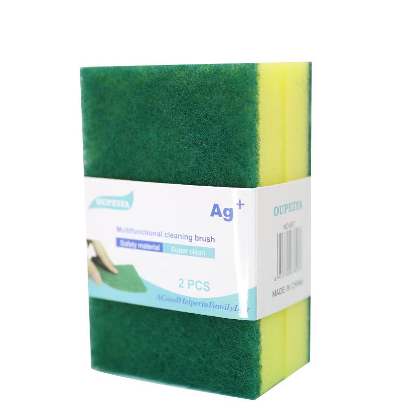 Double-Sided Durable Dishwashing Sponge and Scouring Pad for Kitchen Cleaning