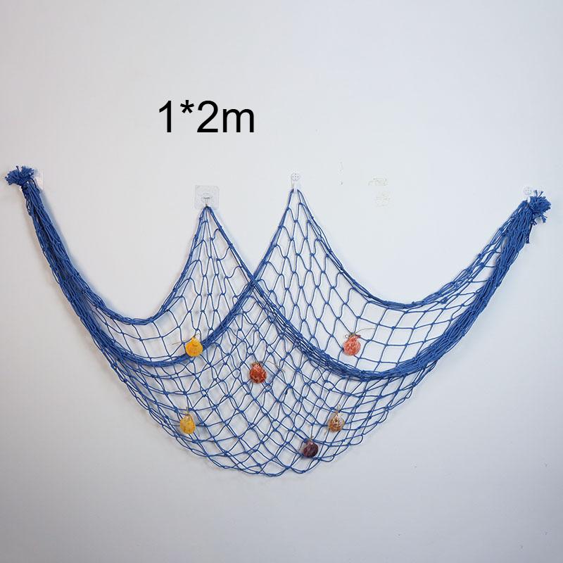 

1*2m Fishing Net Wall Hangings Studio Prop Room Home Decor Sea Stickers Marine Over The Garden Life Buoy Craft Nautical Crafts