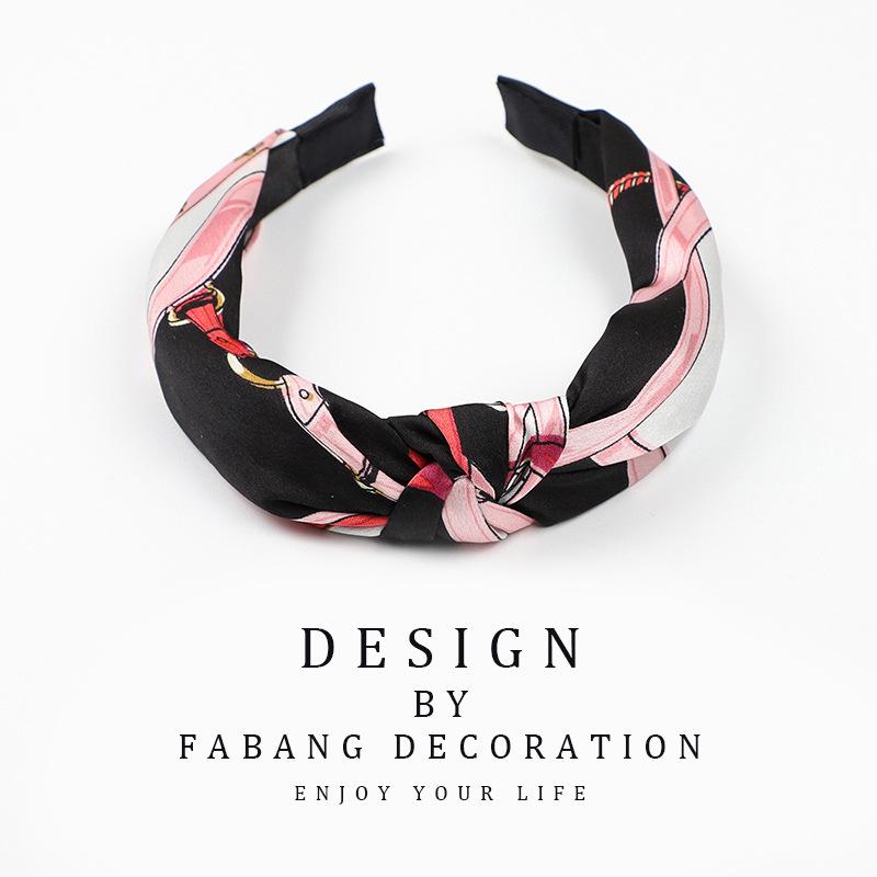Korean Style Women's Striped Criss-Cross Bow Headband for Yoga & Face Washing
