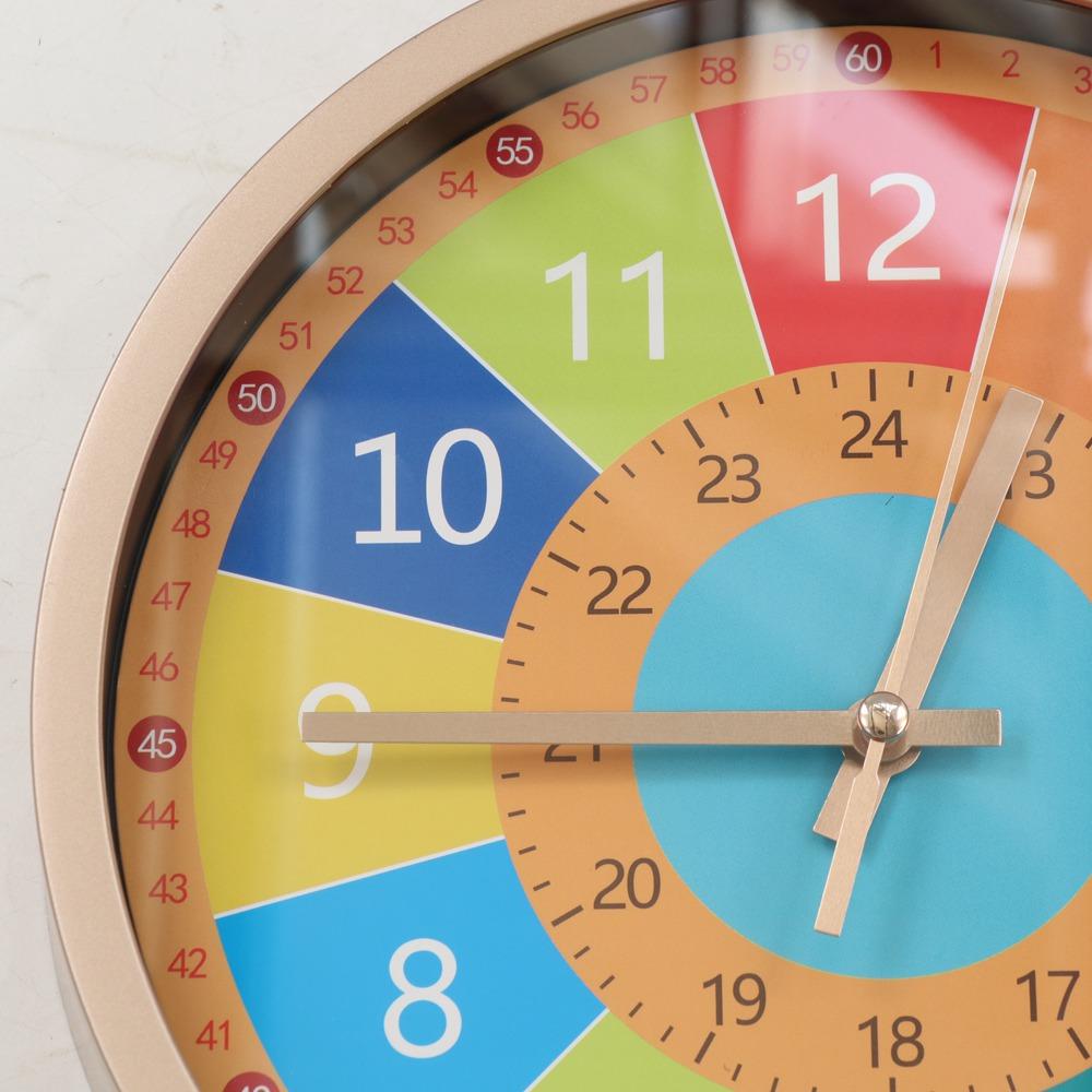 Silent Wall Clock Modern Electronic Color Clock Non-ticking Learning Clock  Children's Room