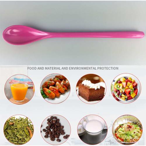 Goeielewe Mixing Spoon, Melamine Long Espresso Spoon, Colorful Latte Spoon, Dessert Ice Cream Spoon, Cocktail Stirring Spoon for Coffee Desserts, 8.8