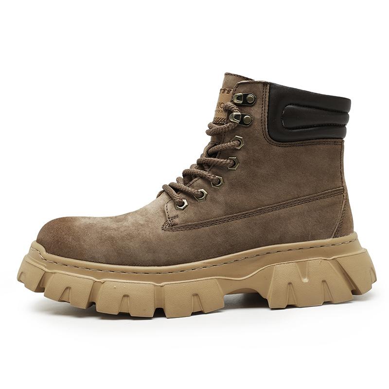 

Модные золотистые ботинки-платформы в стиле ретро для мужчин, зимние, для улицы, с круглым носком, мужские ботинки-дезерты, ботильоны, мужская обувь из натуральной кожи 45 верблюд