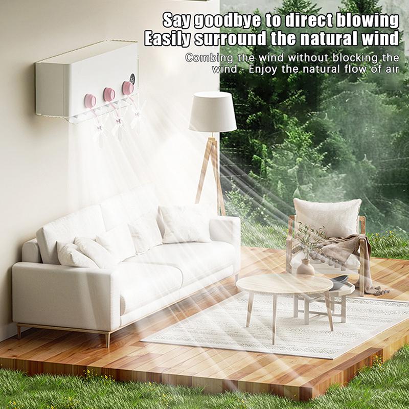 2/3Pcs Wall Mounted Conditioning Guide Fan Adjustable Plastic Air Conditioner Vent Cover Windmill Shaped Anti Direct Blowing