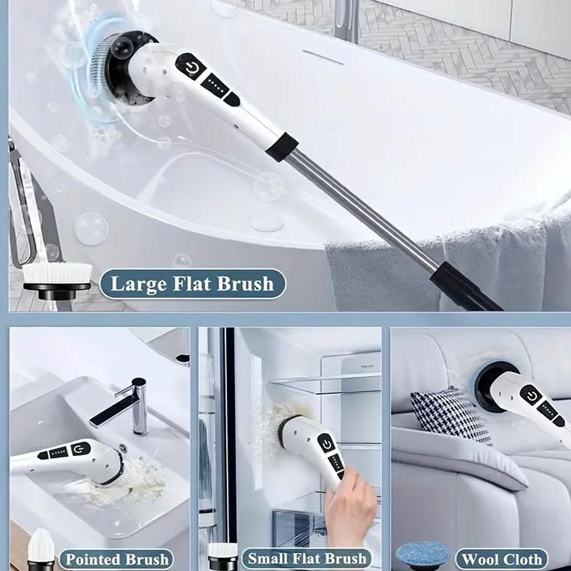 7-in-1 Electric Cleaning Brush Multifunctional Kitchen Bathroom Cleaning Brush Rotary Wireless Electric Spin Cleaning Machine