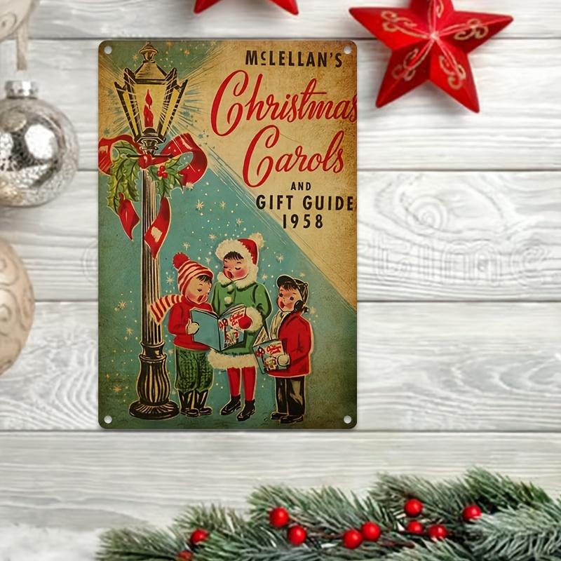 

Vintage Christmas Carols and Gift Guide Metal Sign 12 x 8 Aluminum Wall Decor for Homes Cafes Bookstores Durable Waterp 20x30cm（7.8x11.8inch）