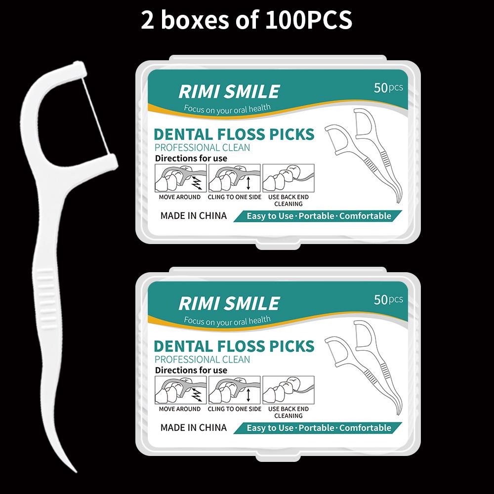 100PCS/300PCS - Fine sliding dental floss stick | Comes with a sealed storage box, dental floss is not easily broken or worn