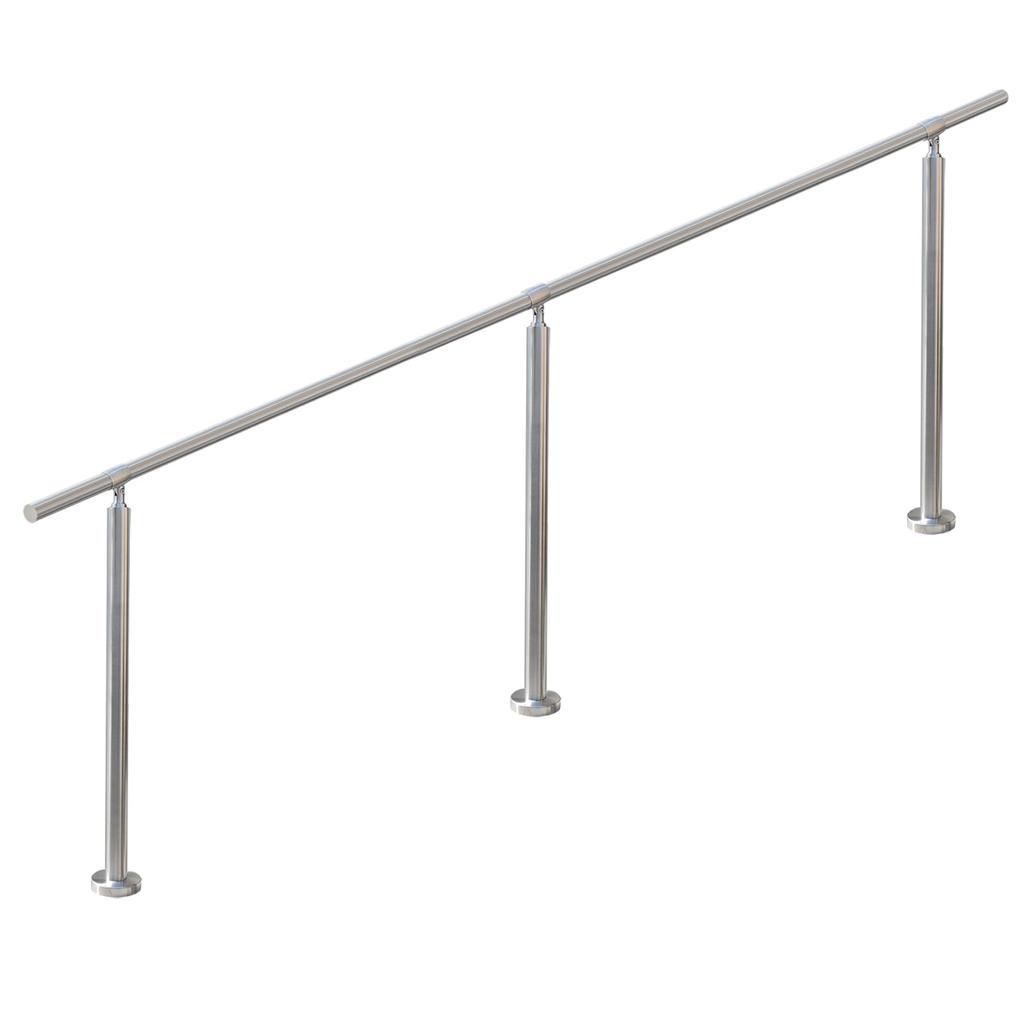 YHEYSMUX 240x85cm Venkovní schodišťové zábradlí 304 Nerezová ocel DIY Zábradlí Vstup Nastavitelný úhel Vnitřní Venkovní použití Snadná instalace Nosnost