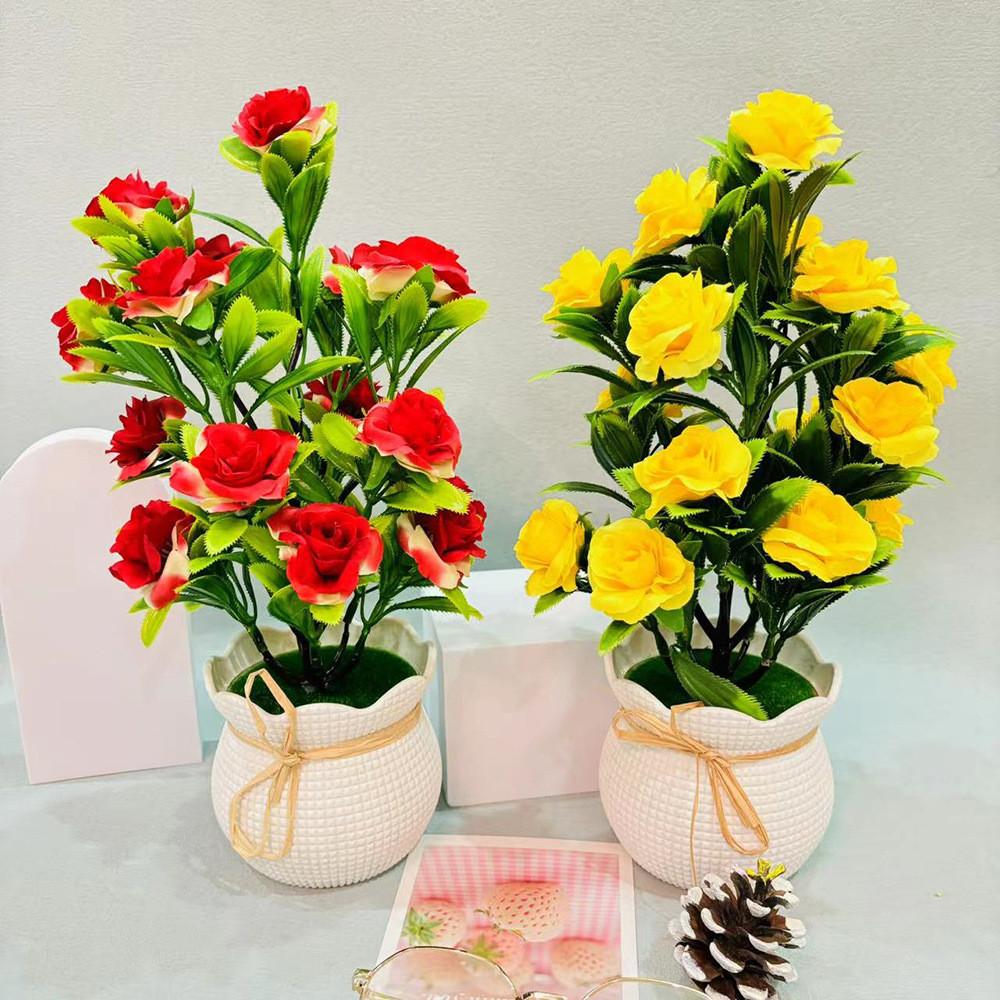 Artificial Plant Container With Colorful Silk Flowers For Indoor Decor And Special Occasions