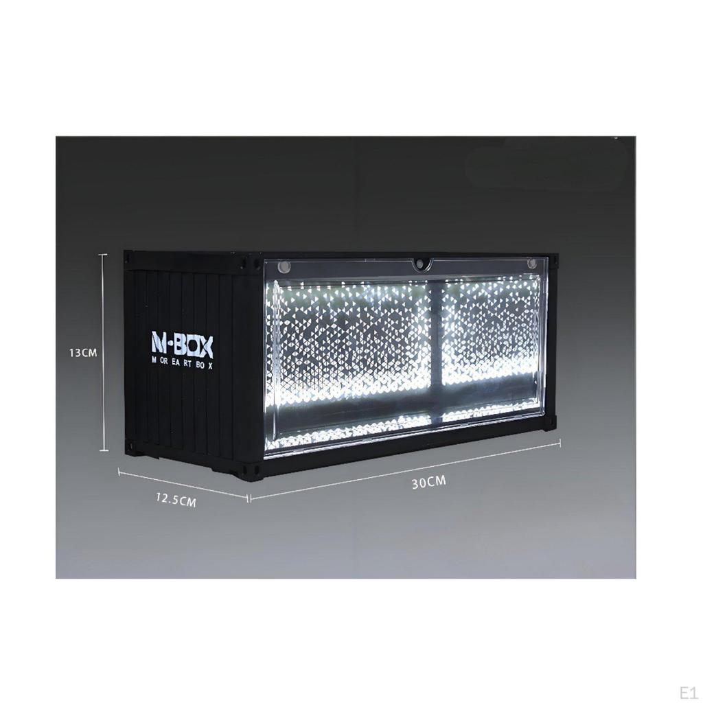 Lighted Container Diorama Collectible model car Display Box Modular Parking Lot Scene for