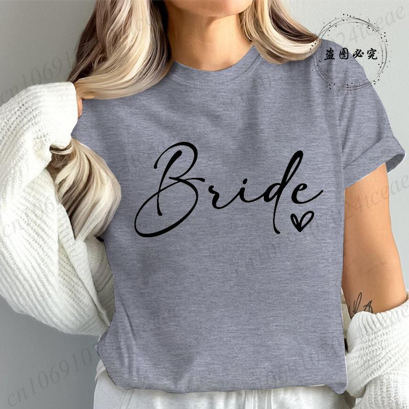Bridesmaid Print T Shirt for Women Bachelorette Party Fashion Streetwear Tops Vintage Bride Team Tees Tshirt Gifts TT01